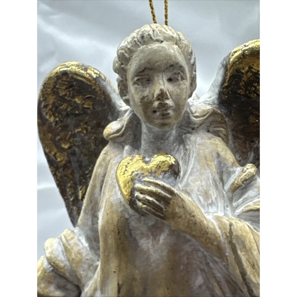 Schurman‎ Retail Group 2 Gold Distressed Christmas Angel Ornaments
